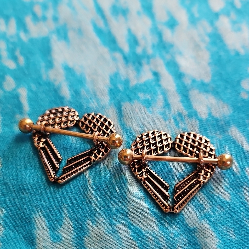 Gold Heart-Shaped Earrings